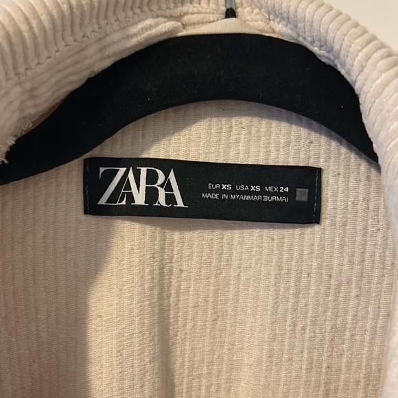 Zara Corduroy Jacket Women’s XS Cream Oversized Collared Button Up - Picture 4 of 4